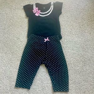 Little treasure matching set onesie and pants, baby girl, 6-9 Months
